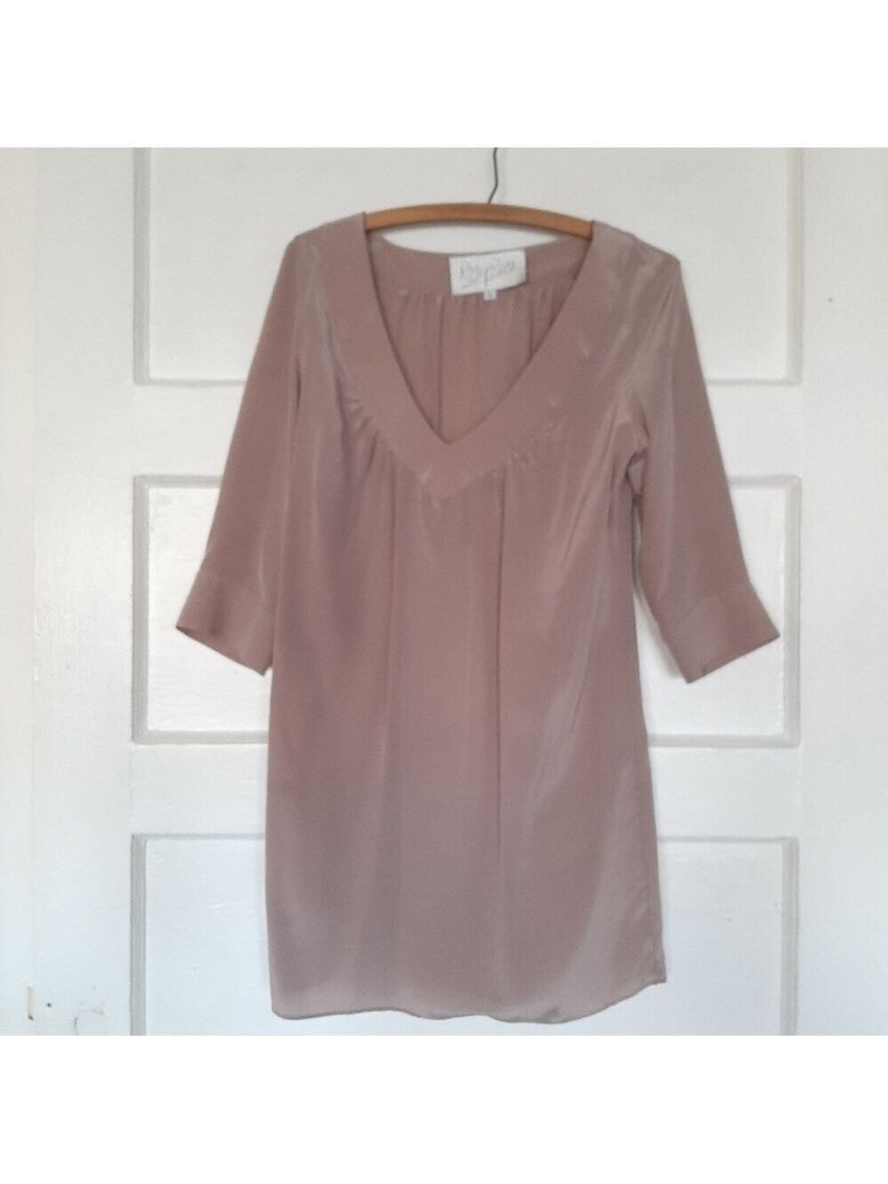 Rory Beca 100% Silk V Neck Dress Tunic Mini Dress